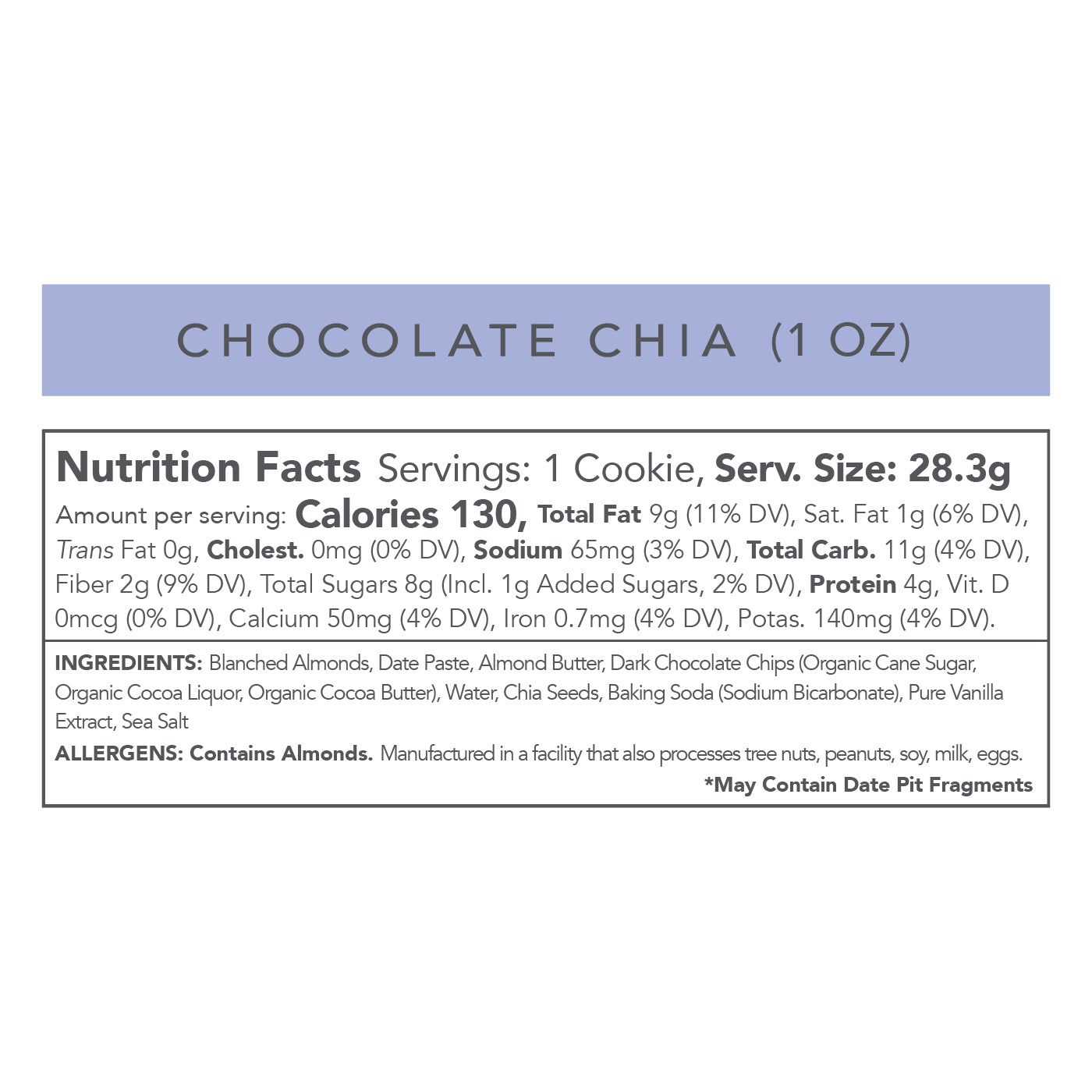 CHOCOLATE CHIA - 1 OZ - BOX OF 24